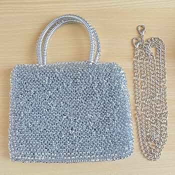 アンテプリマ風　ワイヤーバッグ　スタンダード風 ミディアム 新品 シルバー スタンダード/スクエア ミディアム(Dリング付き)/カーキシルバー